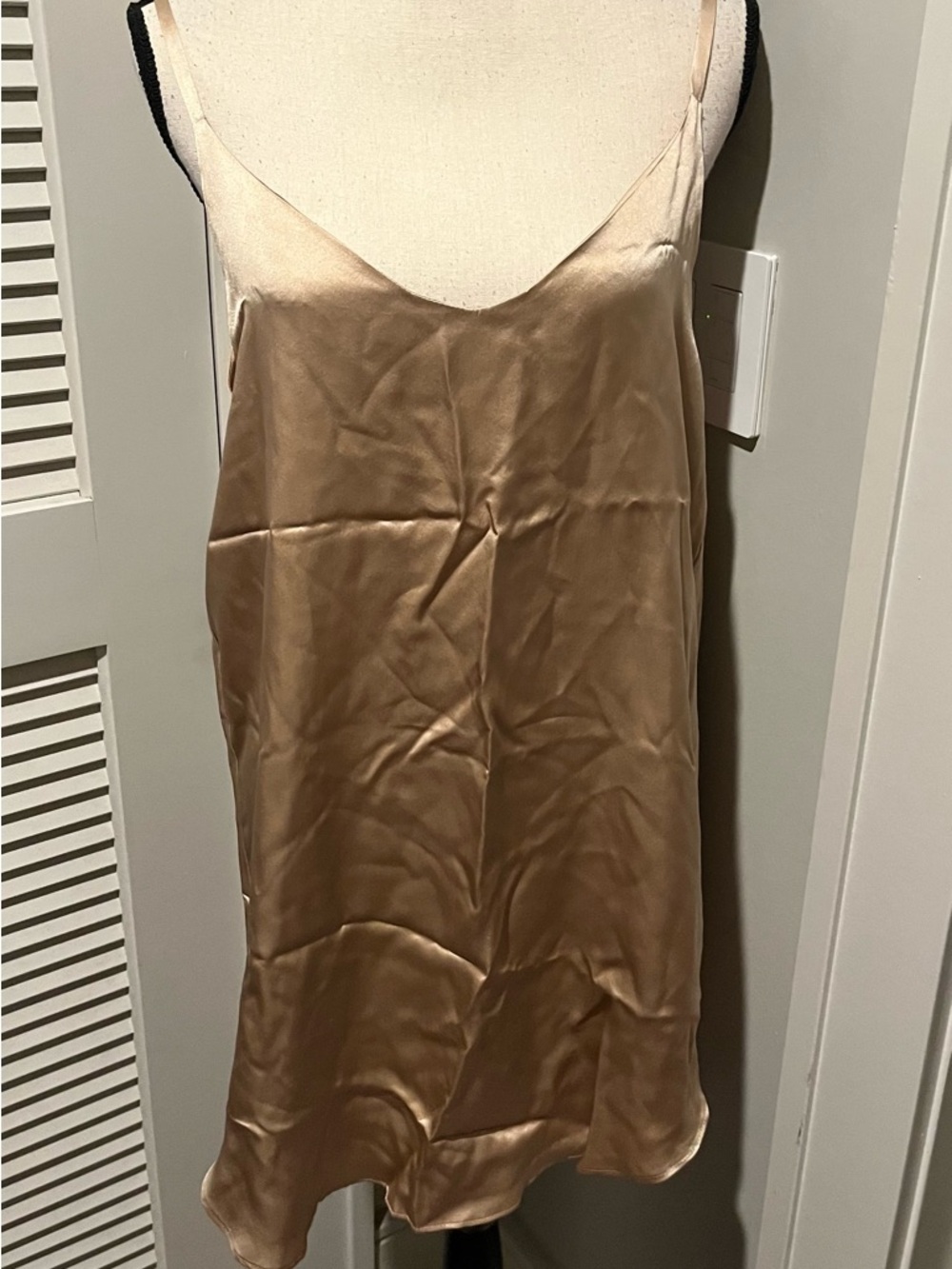 Merritt Charles Silk Slip in Champagne-Taupe